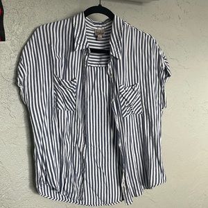 Striped L Como Vintage Short Sleeve Button Up